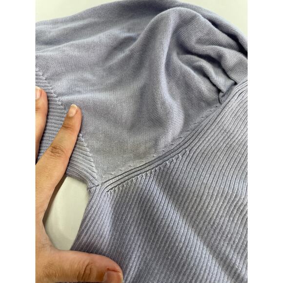 Busayo Dress Women Medium Purple Blue Ribbed‎ Sweater Knit Midi Button Wool - Picture 10 of 11